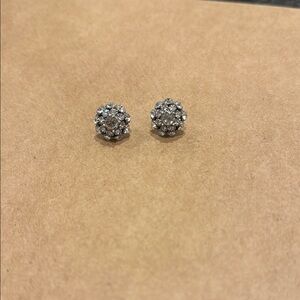 Elegant Silver Cluster Stud Earrings